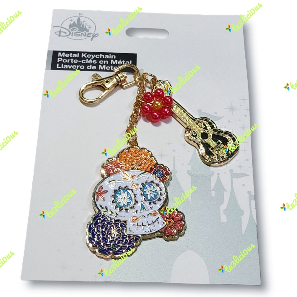 DISNEY PARKS COCO SUGAR SKULL KEYCHAIN - Picture 2 of 2